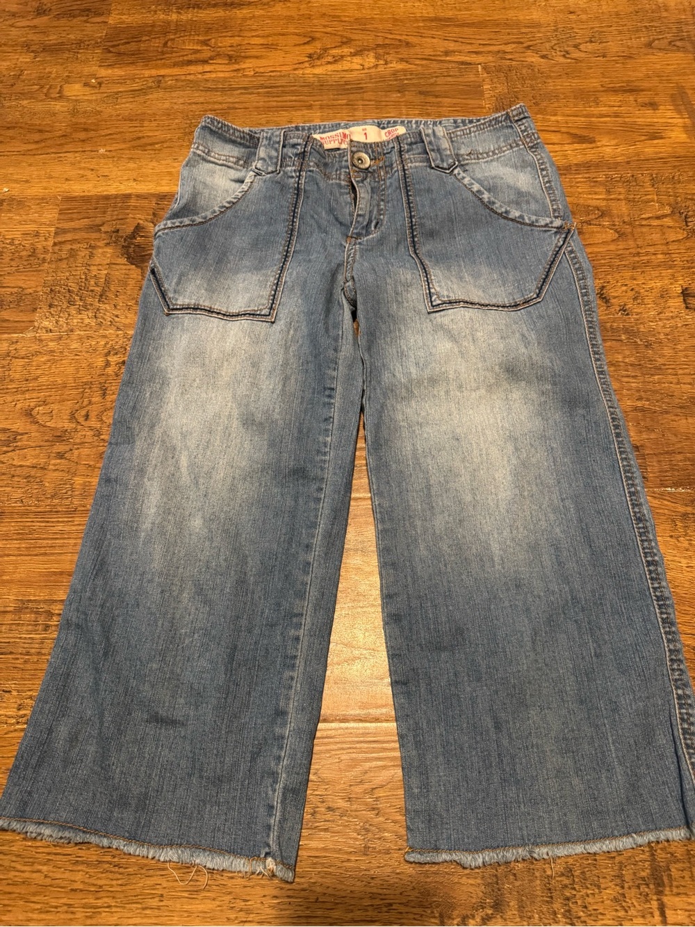 Women's Wide Leg Cropped Denim Jeans mossimo size 1